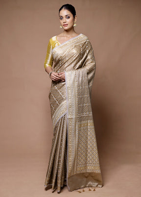 Brown Tissue Silk Saree With Blouse Piece