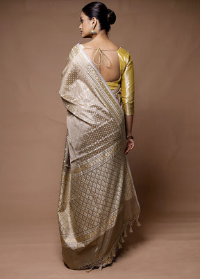 Brown Tissue Silk Saree With Blouse Piece