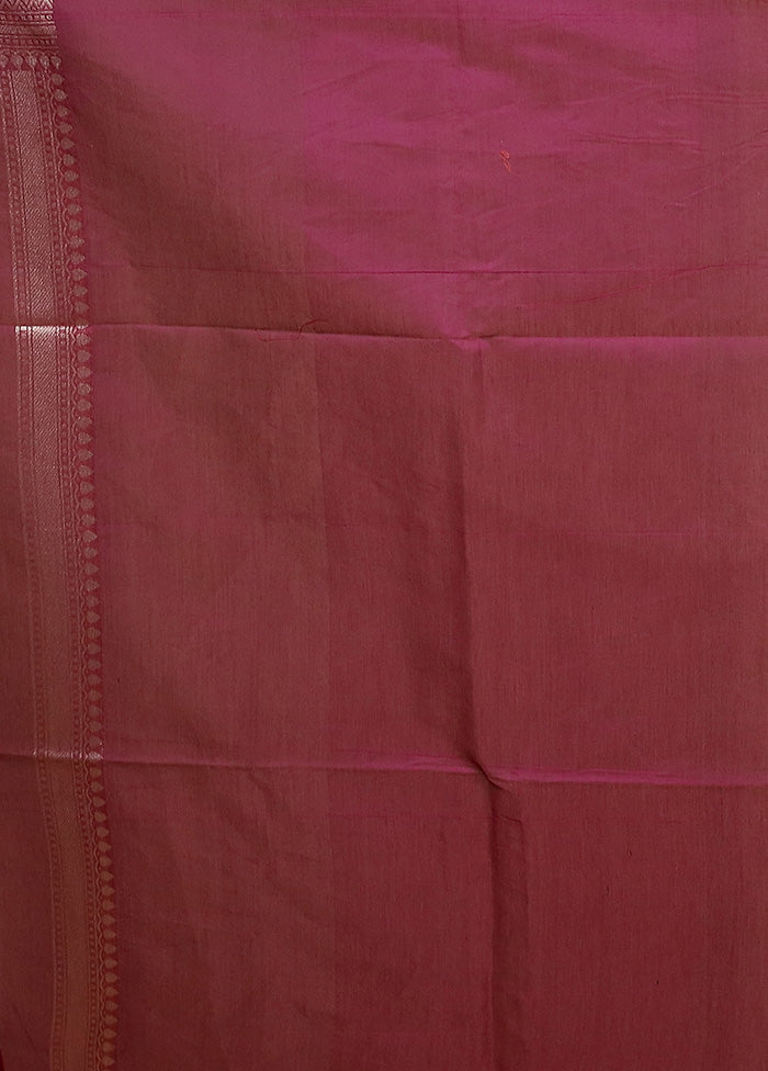 Pink Kora Silk Saree With Blouse Piece