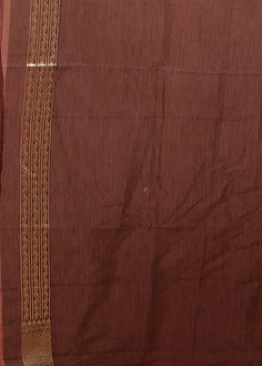 Wine Kora Silk Saree With Blouse Piece