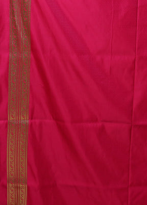 Pink Banarasi Silk Saree With Blouse Piece