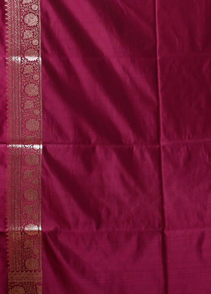 Pink Banarasi Silk Saree With Blouse Piece