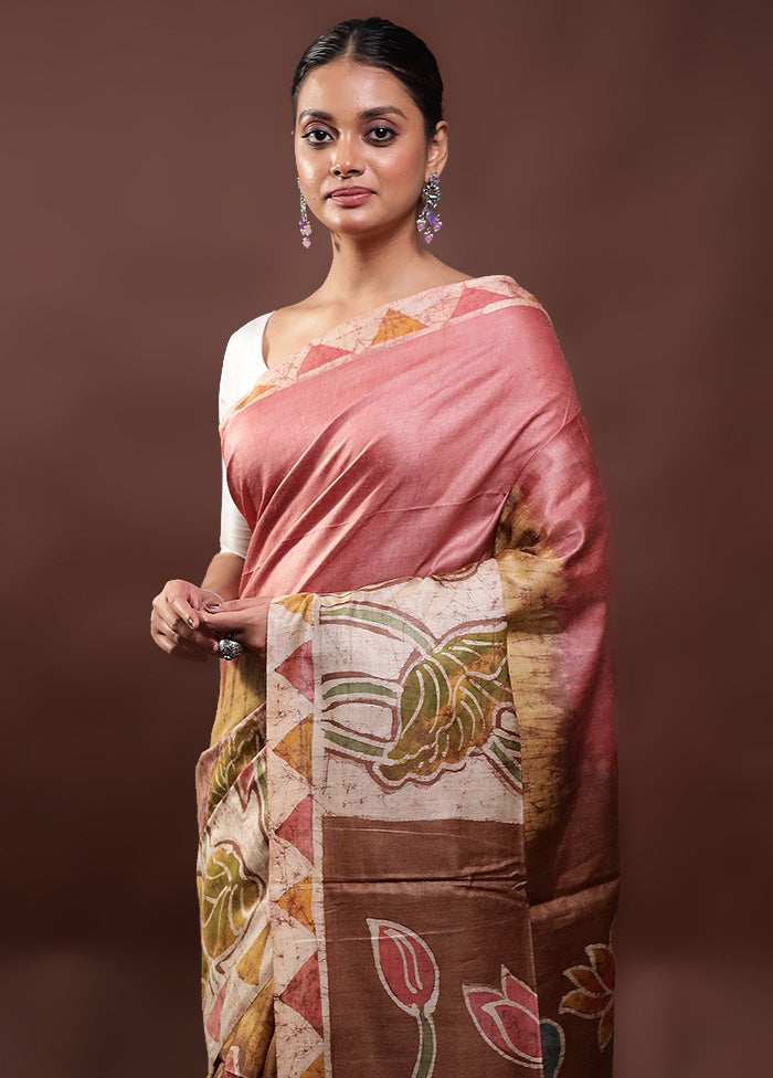 Multicolor Printed Pure Silk Saree Without Blouse Piece