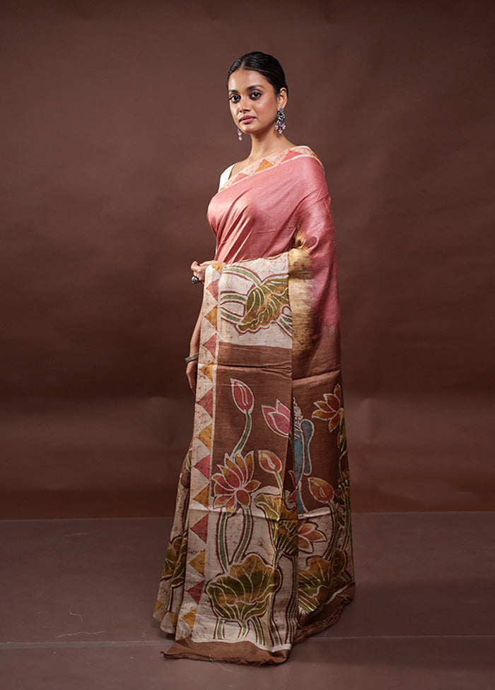 Multicolor Printed Pure Silk Saree Without Blouse Piece