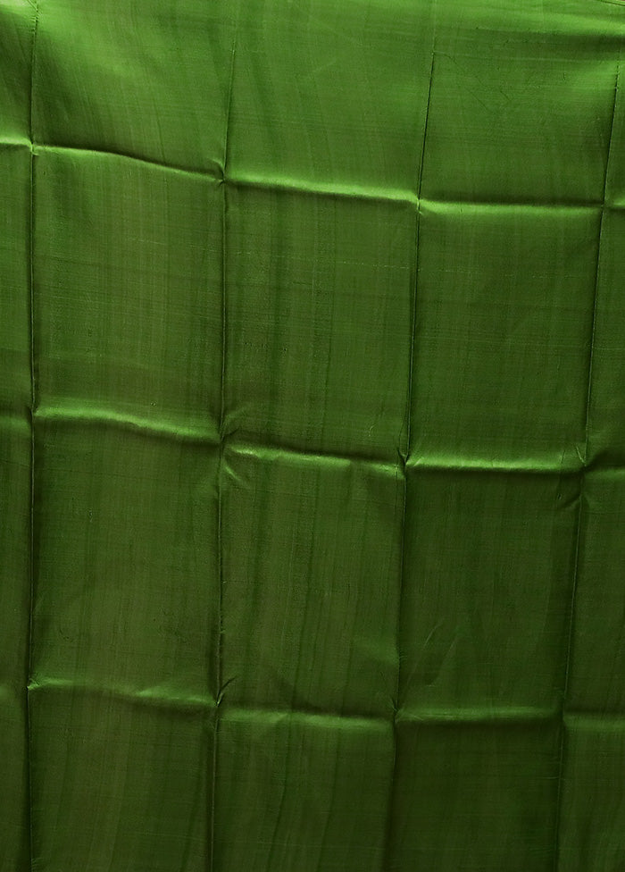 Green Printed Pure Silk Saree Without Blouse Piece