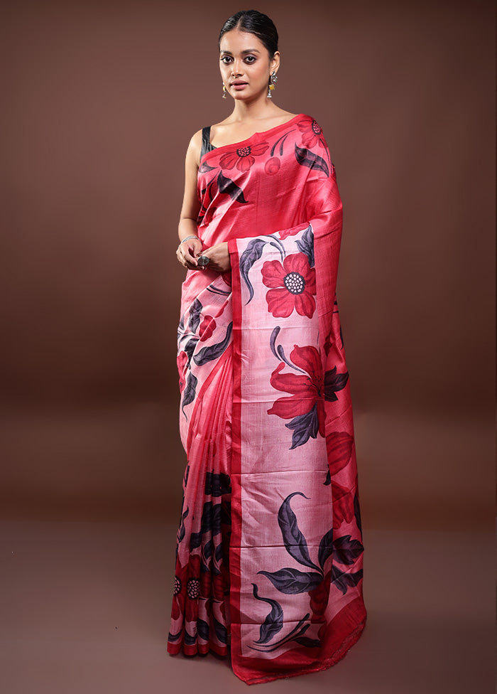 Multicolor Printed Pure Silk Saree Without Blouse Piece