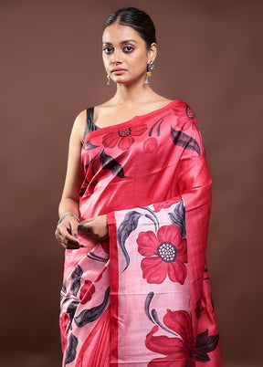 Multicolor Printed Pure Silk Saree Without Blouse Piece