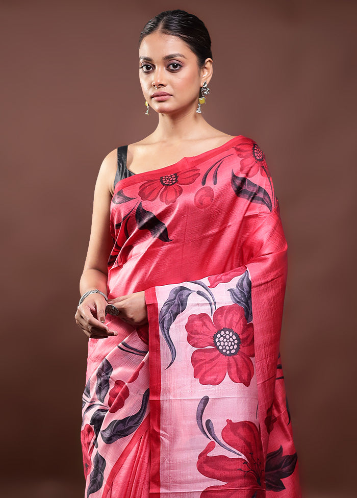 Multicolor Printed Pure Silk Saree Without Blouse Piece