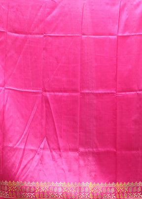 Pink Pure Bishnupuri Silk Saree Without Blouse Piece