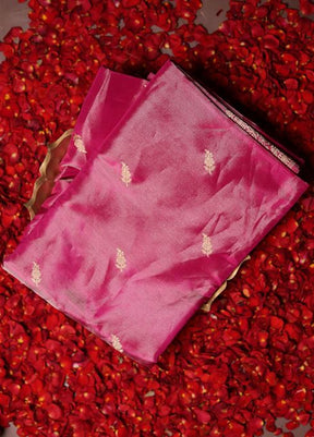 Pink Handloom Katan Pure Silk Saree With Blouse Piece