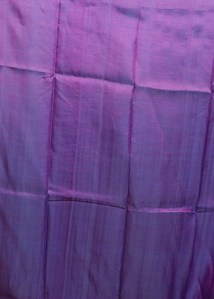 Purple Pure Bishnupuri Silk Saree Without Blouse Piece