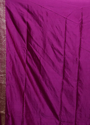 Purple Dupion Silk Saree With Blouse Piece