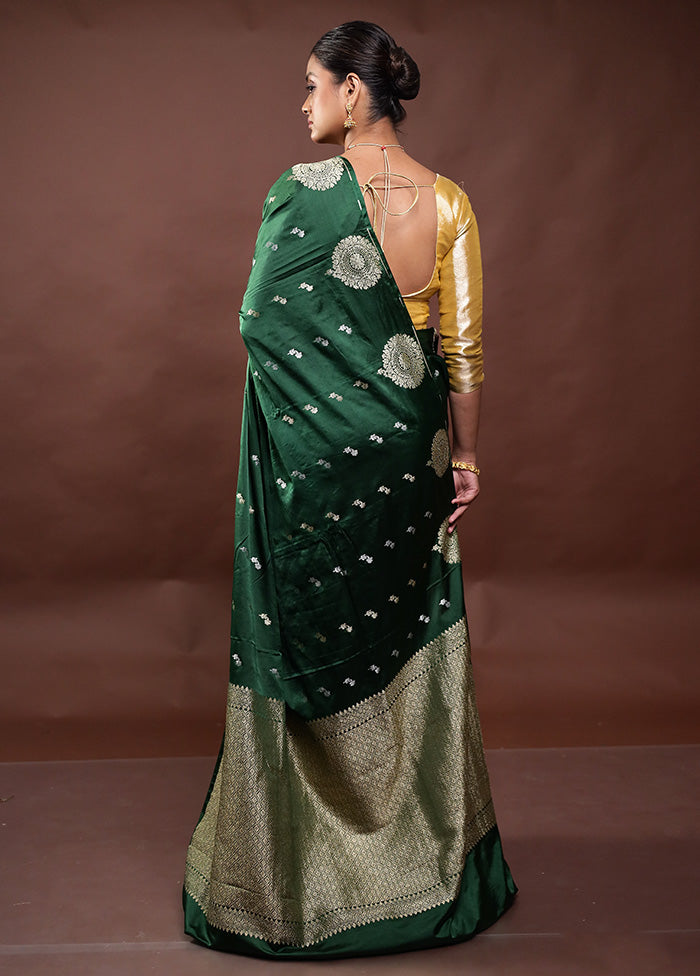 Green Dupion Silk Saree With Blouse Piece