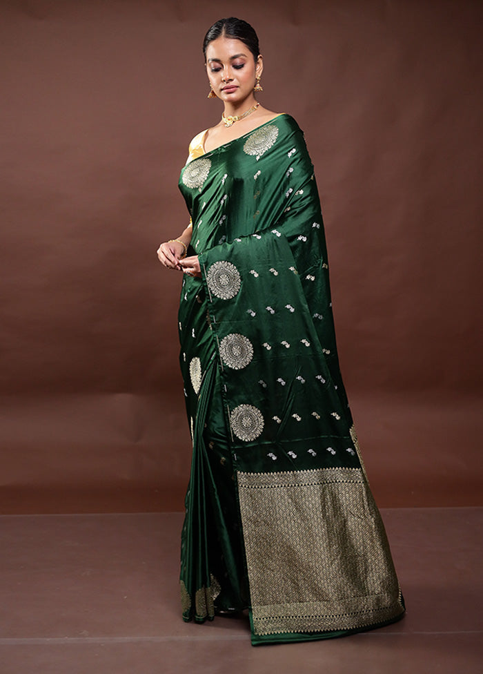 Green Dupion Silk Saree With Blouse Piece