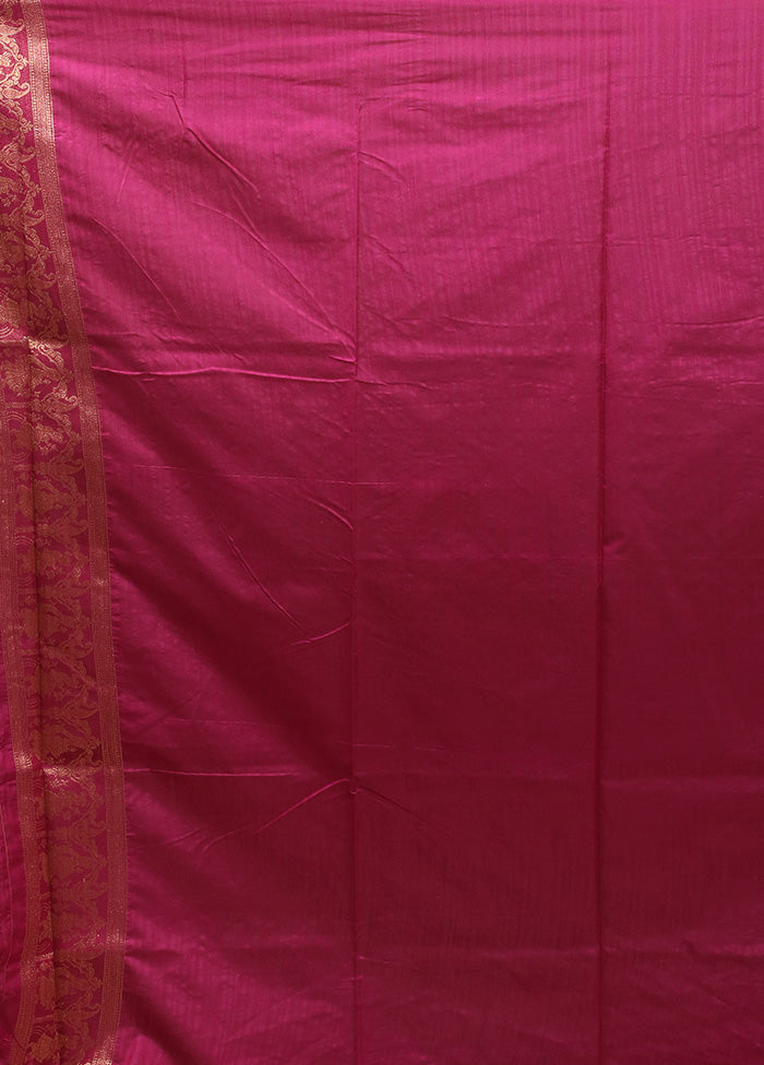 Pink Dupion Silk Saree With Blouse Piece