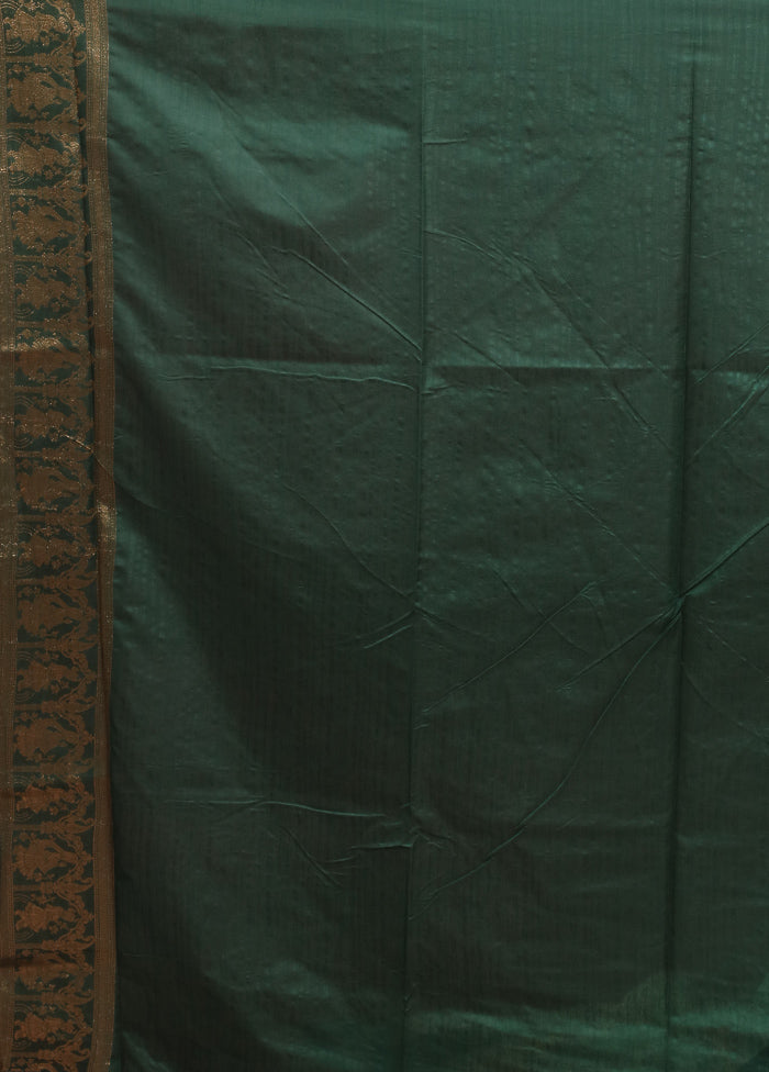 Green Dupion Silk Saree With Blouse Piece