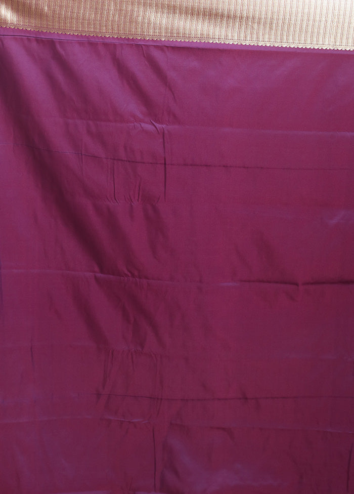 Purple Kanjivaram Silk Saree With Blouse Piece