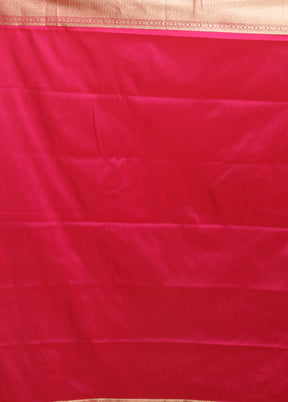 Pink Kanjivaram Silk Saree With Blouse Piece