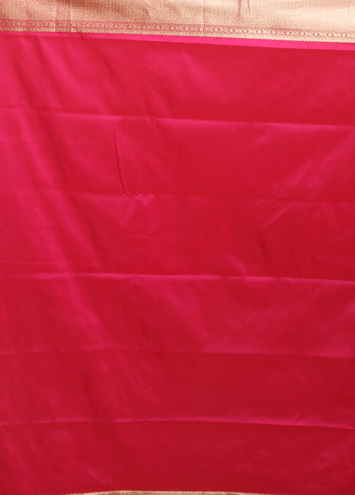 Pink Kanjivaram Silk Saree With Blouse Piece