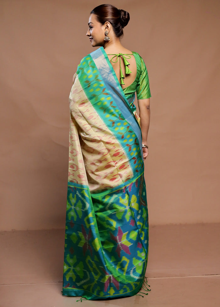 Yellow Handloom Kanchipuram Pure Silk Saree With Blouse Piece