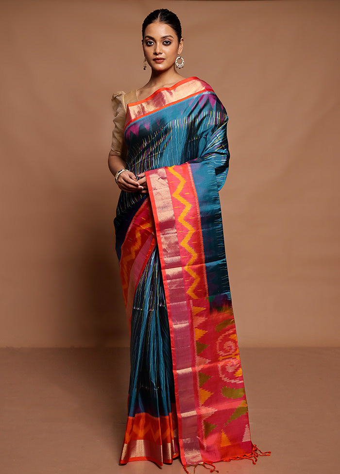 Green Handloom Kanchipuram Pure Silk Saree With Blouse Piece