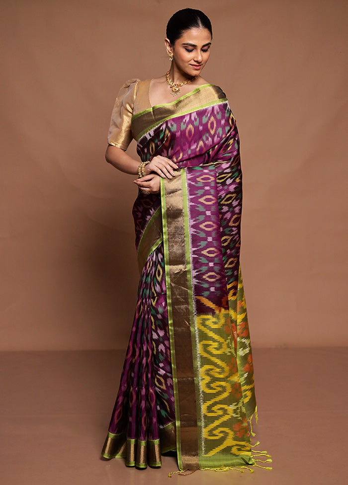 Wine Handloom Kanchipuram Pure Silk Saree With Blouse Piece