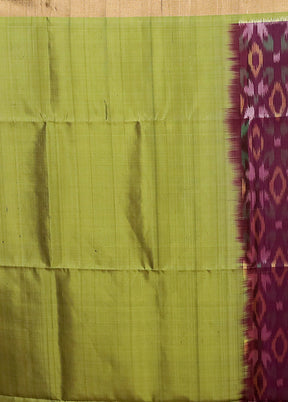 Wine Handloom Kanchipuram Pure Silk Saree With Blouse Piece