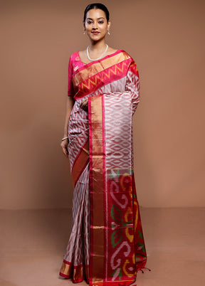 Multicolor Handloom Kanchipuram Pure Silk Saree With Blouse Piece