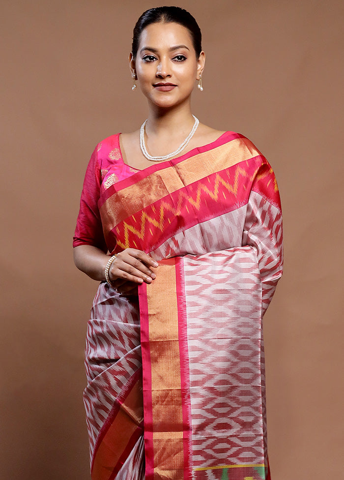 Multicolor Handloom Kanchipuram Pure Silk Saree With Blouse Piece