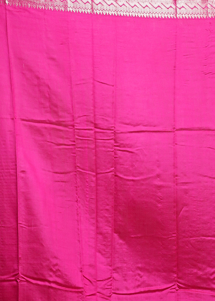 Pink Dupion Silk Saree With Blouse Piece