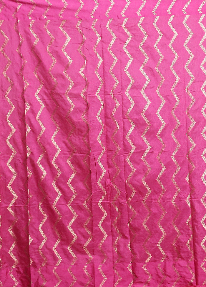 Pink Dupion Silk Saree With Blouse Piece