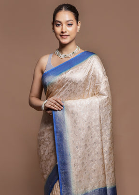 White Dupion Silk Saree With Blouse Piece