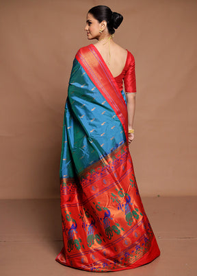 Green Kanjivaram Silk Saree With Blouse Piece