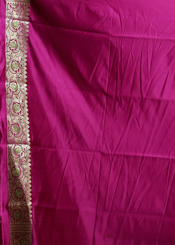 Purple Banarasi Silk Saree With Blouse Piece