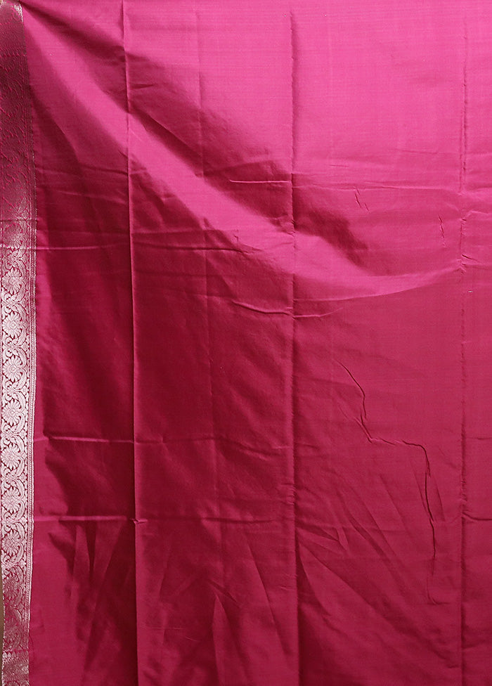 Pink Uppada Silk Saree With Blouse Piece