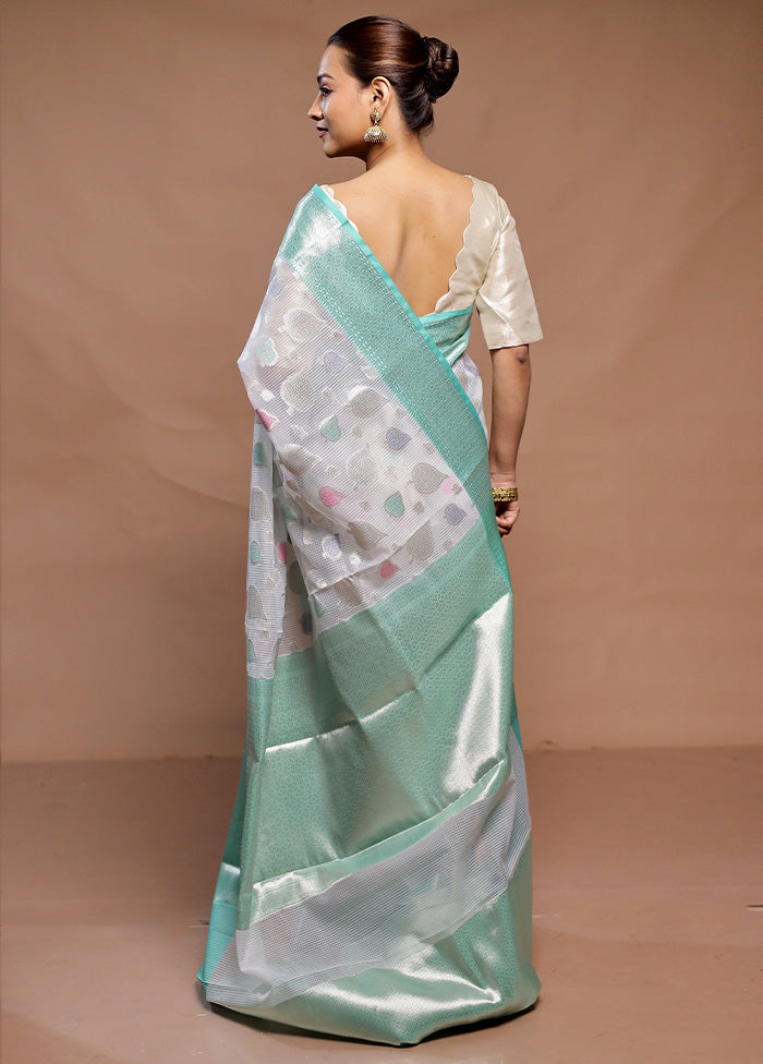 Green Kota Cotton Saree With Blouse Piece