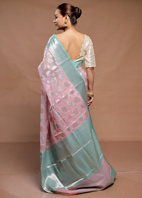 Pink Kota Cotton Saree With Blouse Piece