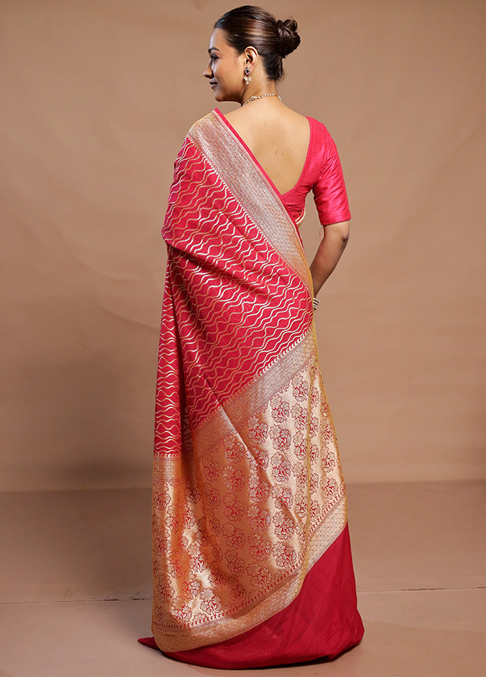 Pink Georgette Saree With Blouse Piece