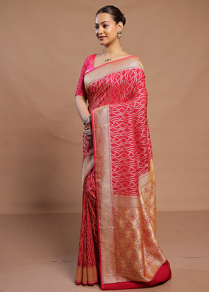 Pink Georgette Saree With Blouse Piece