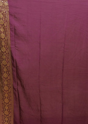 Purple Handloom Pure Georgette Saree With Blouse Piece