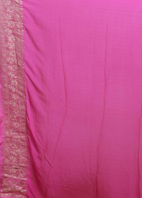 Multicolor Handloom Pure Georgette Saree With Blouse Piece