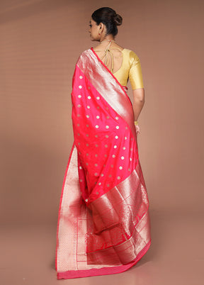 Red Handloom Katan Pure Silk Saree With Blouse Piece