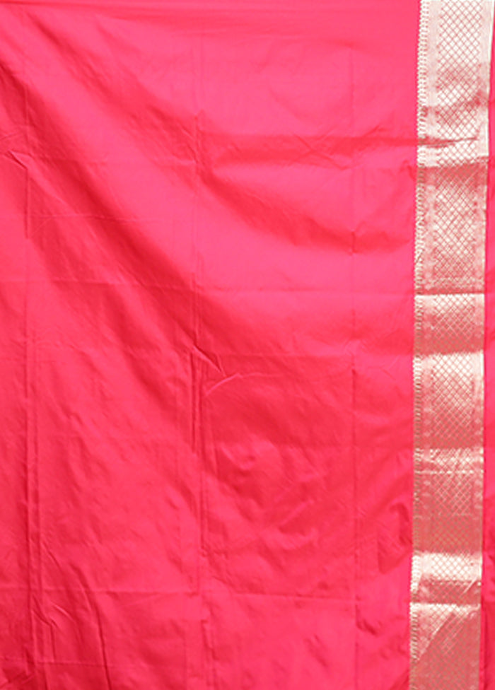 Red Handloom Katan Pure Silk Saree With Blouse Piece