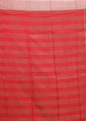 Red Cotton Saree With Blouse Piece