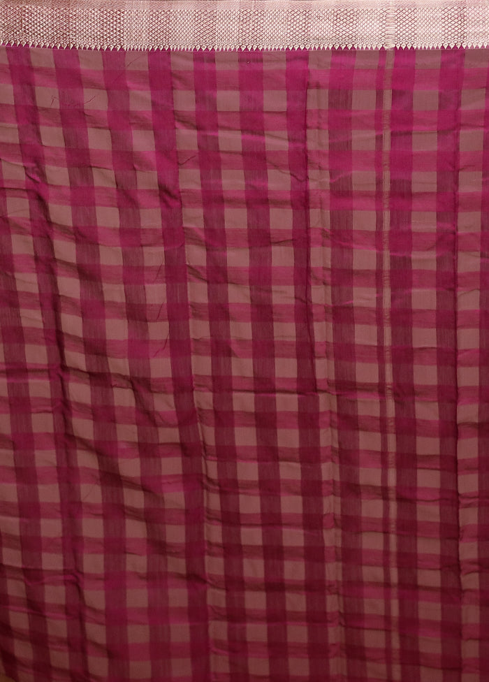 Pink Cotton Saree With Blouse Piece