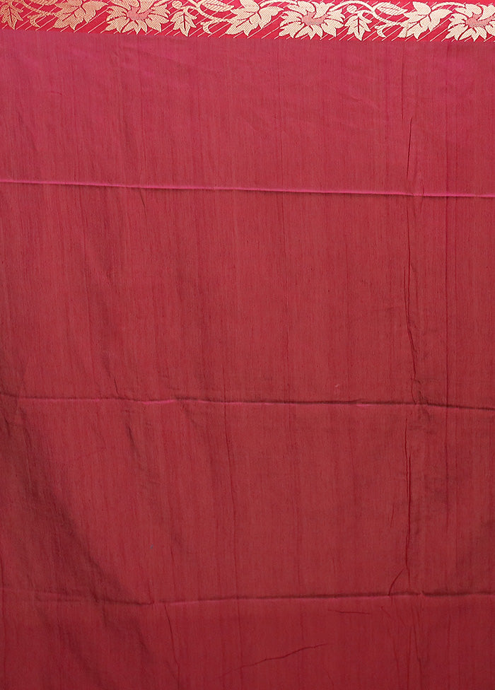 Pink Cotton Saree With Blouse Piece