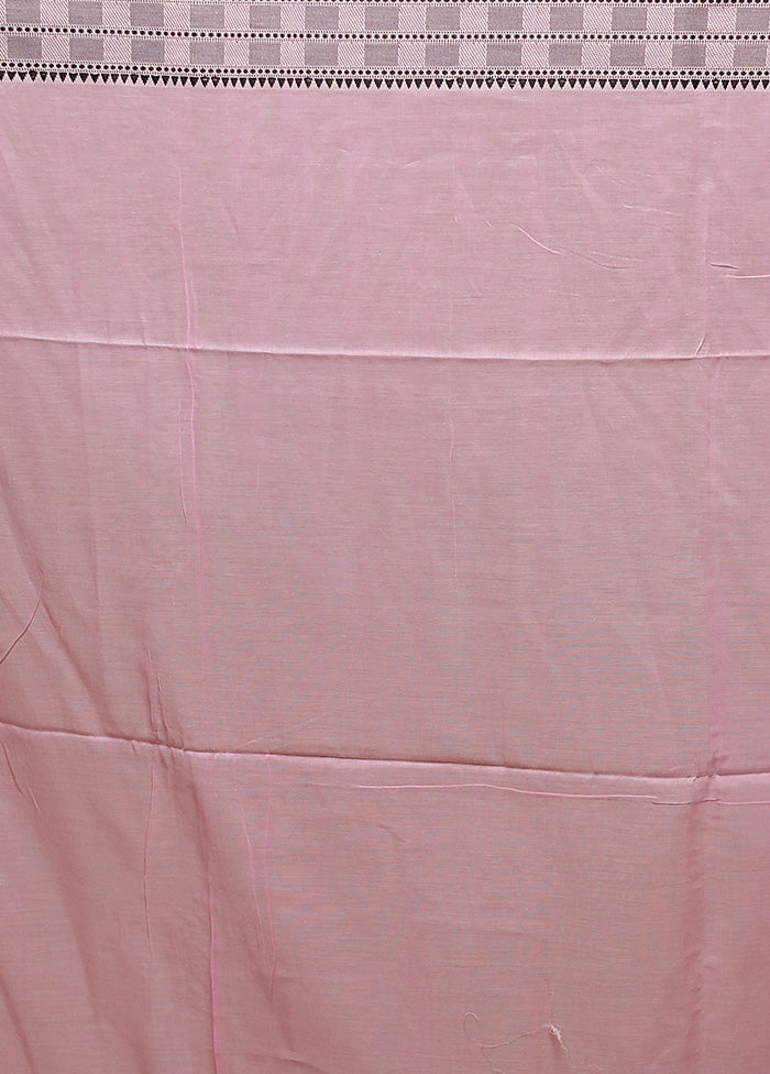 Pink Cotton Saree With Blouse Piece