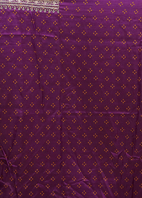 Purple Handloom Chiffon Pure Silk Saree With Blouse Piece