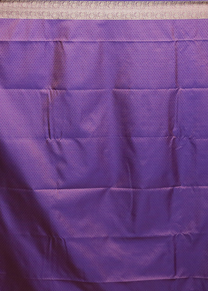 Purple Kanjivaram Silk Saree With Blouse Piece