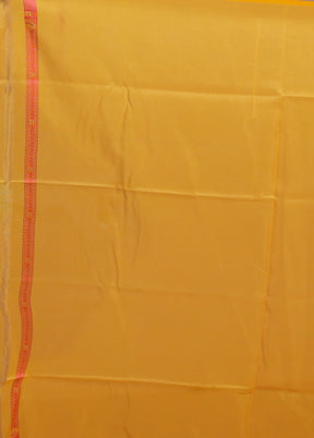 Yellow Kora Silk Saree With Blouse Piece